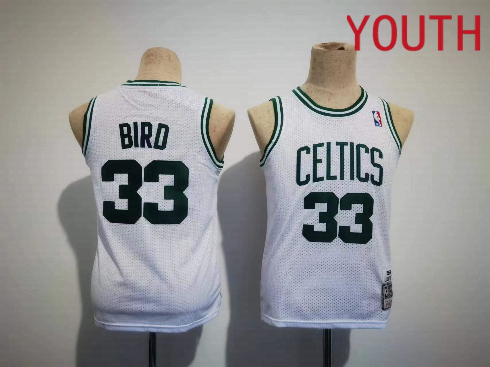 Youth Boston Celtics #33 Bird White Throwback 2023 NBA Jersey